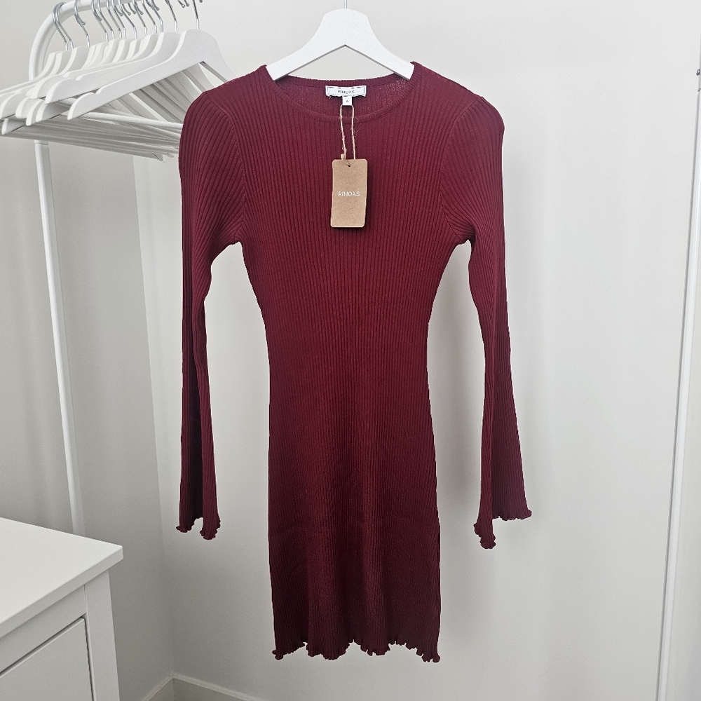 RIHOAS Burgundy Bodycon Dress
